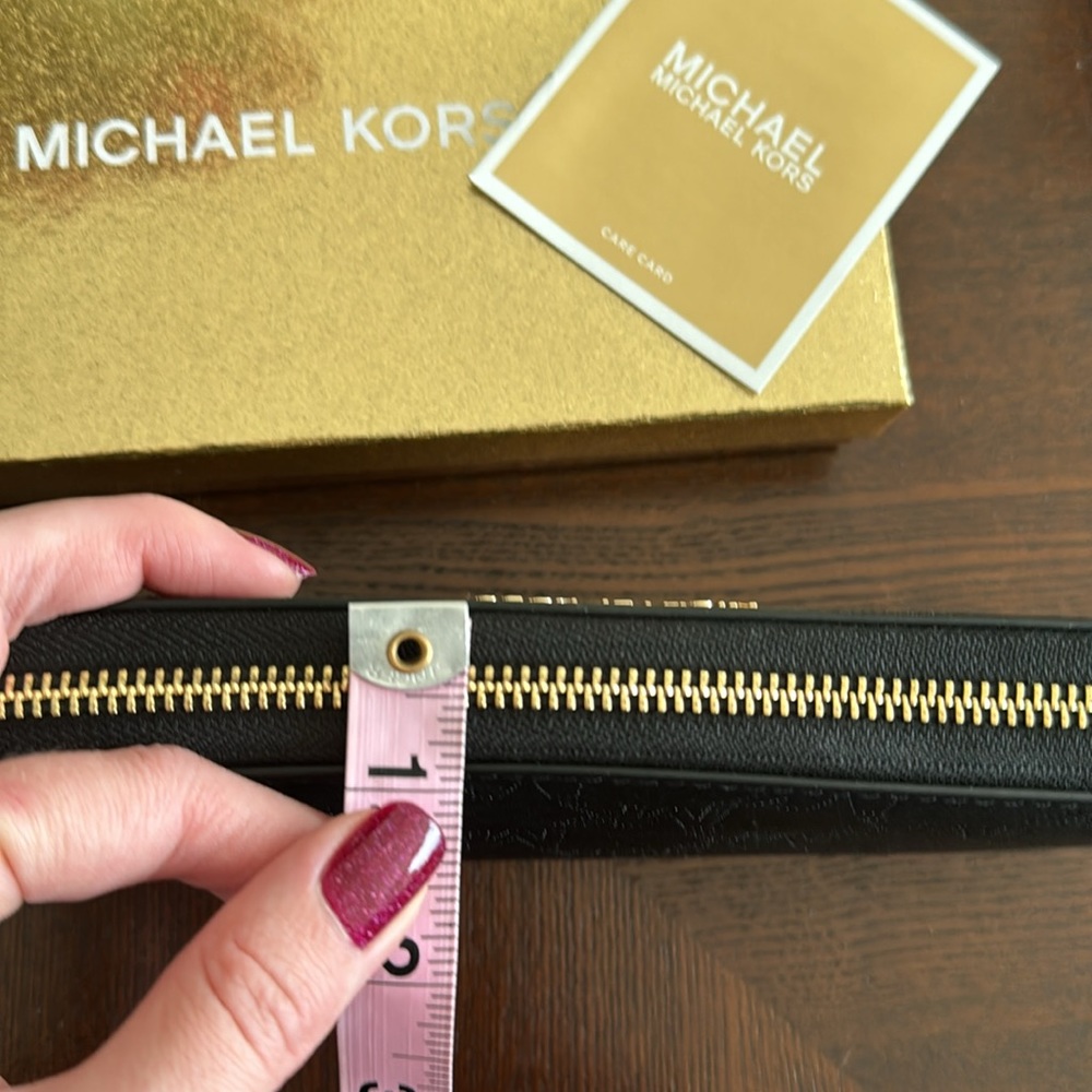Michael Kors | Travel Continental Black Leather Wallet Wristlet New With Tags - Picture 8 of 8